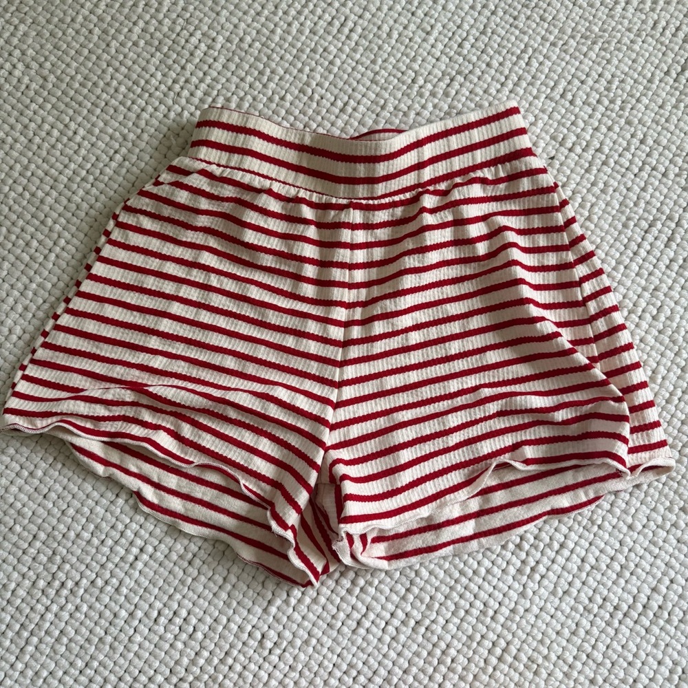 Solai the Label red stripe shorts